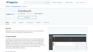 Ticketbooth Reviews and Pricing - 2020 - Capterra - Events Ticketbooth Com Au Portal Sign In