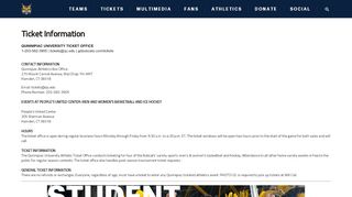 
                            2. Ticketing Information - Quinnipiac University Athletics - Quinnipiac Student Ticket Portal