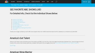 Tickets and Studio Tour - NBC.com - Snl Sign Up