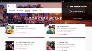 
                            5. Tickets - Festival - Tomorrowland - Tomorrowland Sign Up