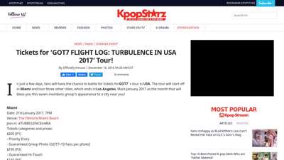 Tickets for ‘GOT7 FLIGHT LOG: TURBULENCE IN USA 2017’ Tour ...