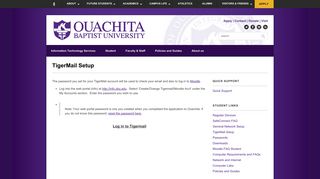TigerMail Setup - Ouachita Baptist University | Christian Liberal Arts ... - Obu Parent Portal