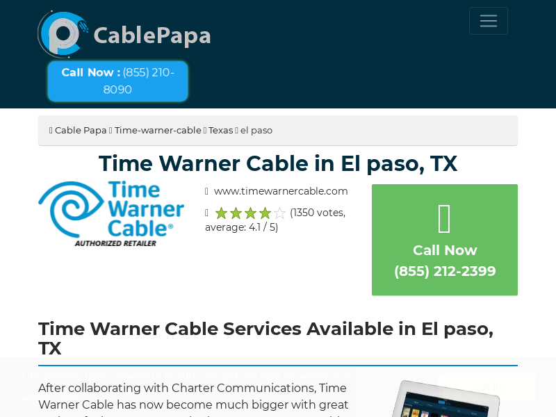 
                            2. Time Warner Cable Spectrum in El paso, TX Call (855) 212 ...