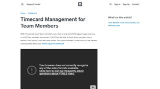 
                            7. Timecard Management for Team Members | Square Support ... - Internet Time Card Employee Login
