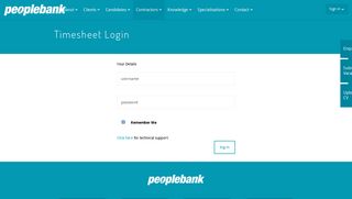 
Timesheet Login - Peoplebank  
