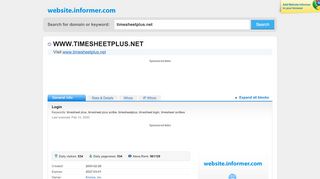 
                            4. timesheetplus.net at Website Informer. Login. Visit ... - Timesheet Plus Scribe Portal