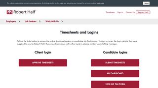 
                            1. Timesheets and Logins | Robert Half - Accountemps Payroll Portal