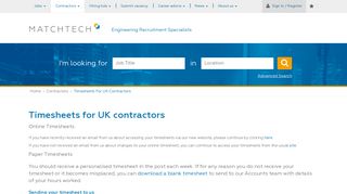 
                            3. Timesheets for UK contractors | Matchtech - Matchtech Portal