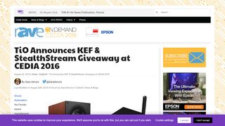 
                            8. TiO Announces KEF & StealthStream Giveaway at CEDIA 2016 - Stealthstreams Sign Up