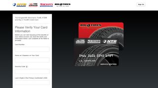 
                            2. Tire Battery Company Credit Card: Registration Verification - Tire Kingdom Citi Credit Card Portal