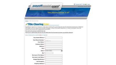 Title Clearing Order - PayoffAssist.com