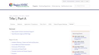 
Title I, Part A - Related - Region 10 Website
