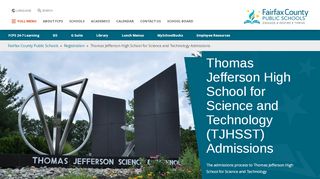 
                            3. TJHSST Thomas Jefferson High School for Science and Technology ... - Thomas Jefferson Application Portal