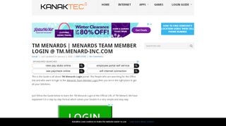 
TM Menards | Menards Team Member Login - kanaktec  
