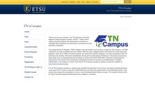
                            7. TN eCampus - East Tennessee State University - Rodp Sign In