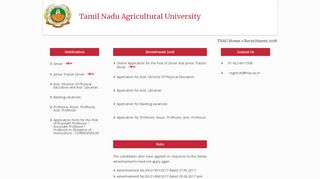 
                            3. TNAU:: Recruitment - Tamil Nadu Agricultural University - Tnau Job Portal