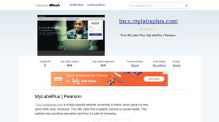 
                            2. Tncc.mylabsplus.com website. MyLabsPlus | Pearson. - Tncc Mylabsplus Portal