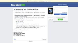 
                            5. To Register for ICSI e-Learning Portal | Facebook - Icsi E Learning Portal
