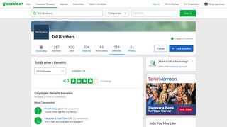
                            5. Toll Brothers Employee Benefits and Perks | Glassdoor - Toll Brothers Employee Portal