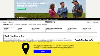 
                            9. Toll Brothers Inc - Company Profile and News - Bloomberg ... - Toll Brothers Employee Portal