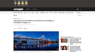 
                            3. Tolls will end on Port Mann and Golden Ears bridges at ... - Golden Ears Bridge Portal