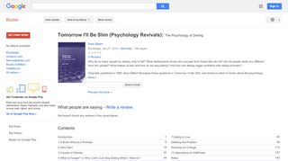 
                            5. Tomorrow I'll Be Slim (Psychology Revivals): The Psychology ... - Woman And Home Diet Club Portal