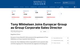
Tony Mikkelsen Joins Europcar Group as Group Corporate ...  
