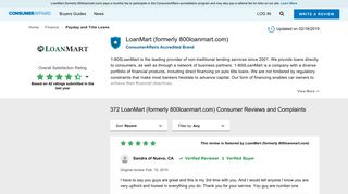 
Top 149 Reviews about LoanMart - ConsumerAffairs.com  
