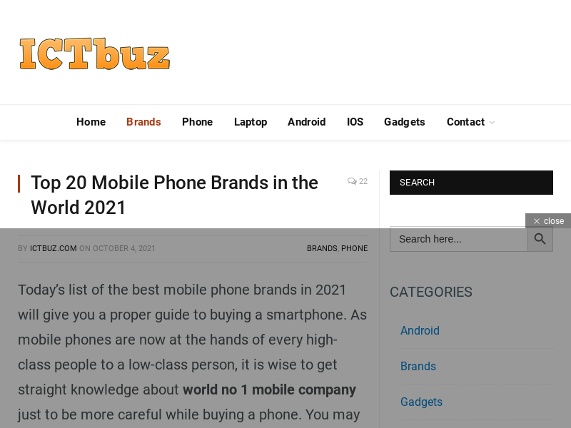 
                            10. Top 20 Mobile Phone Brands in the World 2021 - ICTbuz