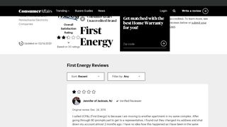 
Top 30 Reviews about First Energy - ConsumerAffairs.com  

