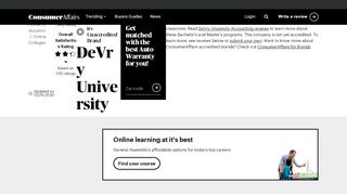 
                            8. Top 333 Reviews about DeVry University - ConsumerAffairs.com - Devry Online Class Portal
