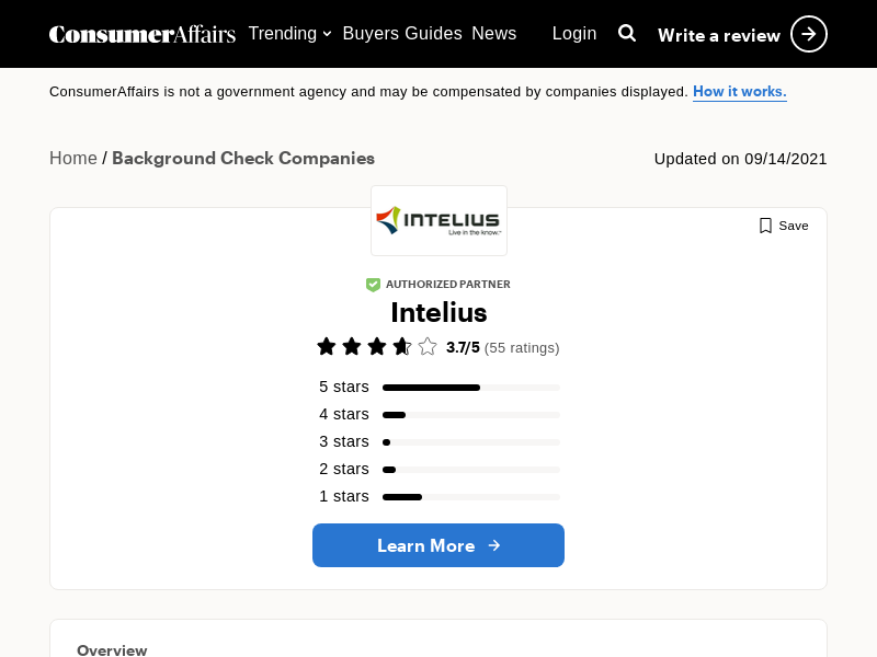 
                            4. Top 57 Intelius Reviews - ConsumerAffairs