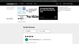 
Top 64 Reviews about Nu Skin - ConsumerAffairs.com  
