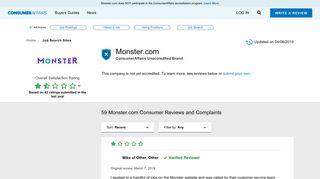 
                            4. Top 80 Reviews about Monster.com - ConsumerAffairs.com - My Monsterindia Com Portal