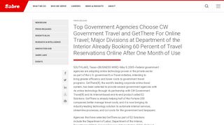 
Top Government Agencies Choose CW Government Travel ...  
