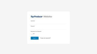 Top Producer® Websites Customer Login