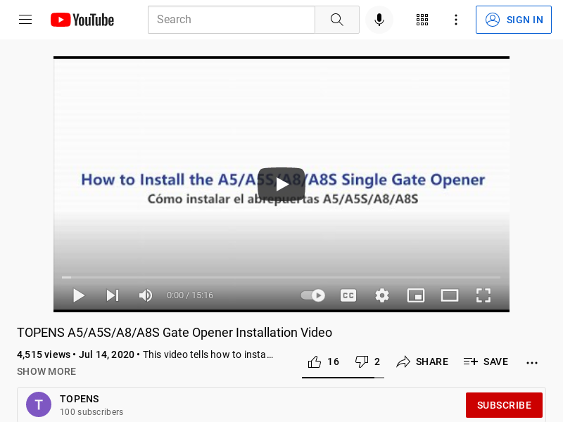
                            9. TOPENS A5/A5S/A8/A8S Gate Opener Installation Video - YouTube