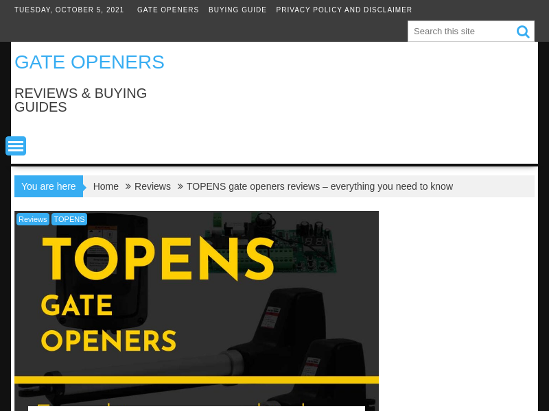 
                            1. TOPENS gate openers reviews - everything you need to know