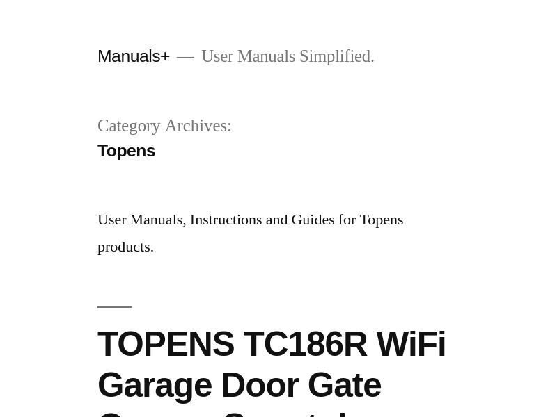 
                            2. Topens Manuals - Manuals+