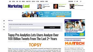 
                            5. Topsy Pro Analytics Lets Users Analyze Over 100 Billion ... - Topsy Pro Portal