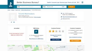 
Toronto Matchmakers | Better Business Bureau® Profile  
