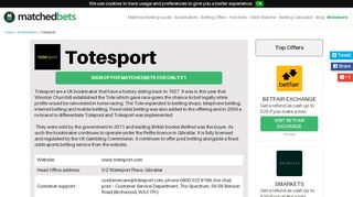 
                            3. Totesport Online Betting & Mobile Review, Matchedbets.com - Totesport Mobile Portal
