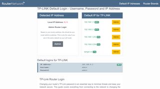 TP-Link Router Login and Password - Router Network - Tp Link Portal Net Admin