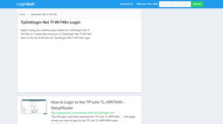 
                            8. Tplinklogin Net Tl Wr740n Login or Sign Up - Tplinklogin Net Tl Wr740n Portal