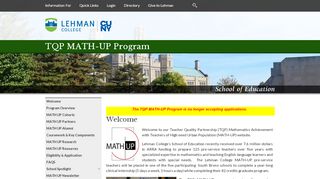 
                            3. TQP MATH-UP Program - Lehman College - Mathup Login