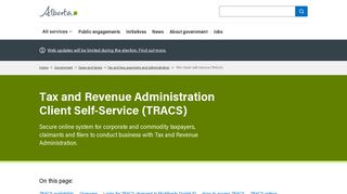 
                            6. TRA Client Self-Service (TRACS) | Alberta.ca - Government of ... - Government Of Alberta Secure Login