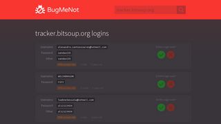 
                            4. tracker.bitsoup.org passwords - BugMeNot - Bitsoup Portal And Password