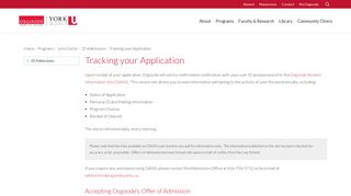 Tracking your Application - Osgoode Hall Law School - Osgoode Portal