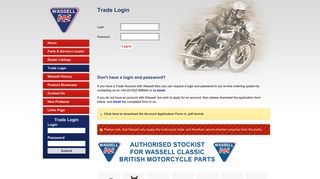 
                            3. Trade Login - Wassell Limited - Bike It Trade Portal