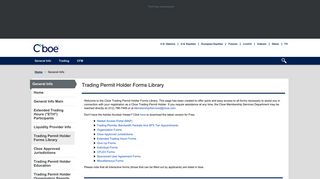 
                            7. Trading Permit Holder Forms Library - Cboe / C2 - Cboe Portal